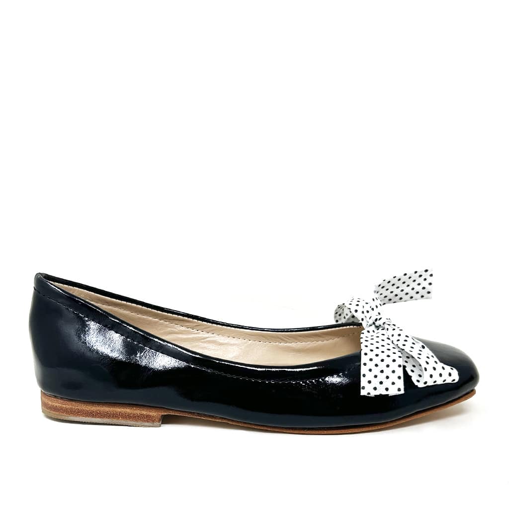 Ballerina-Cuero-Charol-Le-Loup-Donna-Mono-Negro-1.jpg Donna Moño Negro & Blanco - Imagen 1